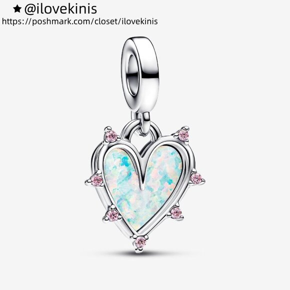 Pandora Friendship Opalescent Double Dangle Charm - Picture 1 of 5